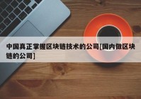 中国真正掌握区块链技术的公司[国内做区块链的公司]